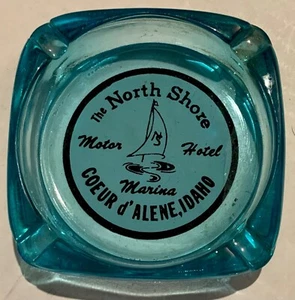 Vintage Royal Blue North Shore Motor Motel Coeur d’ Alene, Idaho Ashtray - Picture 1 of 4