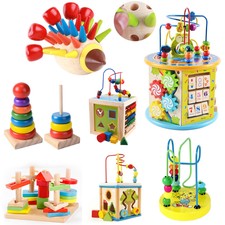 wooden activity cube asda