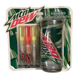 2010 Mountain Dew Lip Set- Code Red Balm -3 Mtn Dew Gloss w/Soda Case- NRFP 💚🥤 - Picture 1 of 3