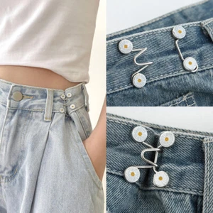 Metal Nail-free Adjustable Waist Buckle Extender Set Replacement Jeans Buttons - Picture 1 of 30