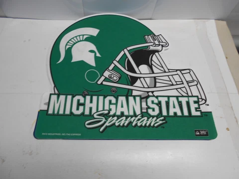 6 Michigan State Spartans Helmet Shaped Felt Pennants.  14-1/4" X 13-3/4". MS49 Cover