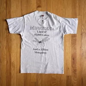 Vintage 1995 Minnesota Zillion Mosquitos grau T-Shirt Gr. M Einzelnaht lustig - Bild 1 von 8