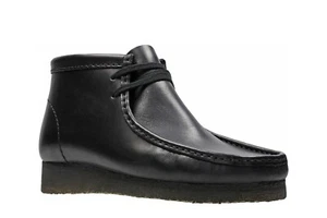 Clarks Originals Herren Schwarz Leder Wallabee Stiefel 26155512 - Bild 1 von 7