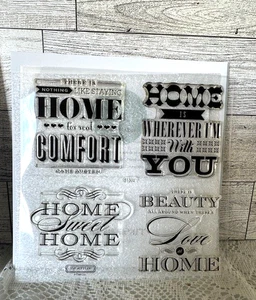 Close To My Heart Discontinued "HOME SWEET HOME" Acryl Cling Stamps Set - Bild 1 von 3