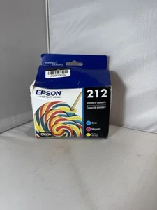Epson 212-T212520-S T212520-CP Cyan Magenta Yellow Ink Cartridge Genuine 03/2027 - Picture 1 of 4