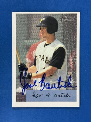 José Bautista Autógrafo Firmado 2002 Bowman Heritage Pirates RC Foto 1 de 2