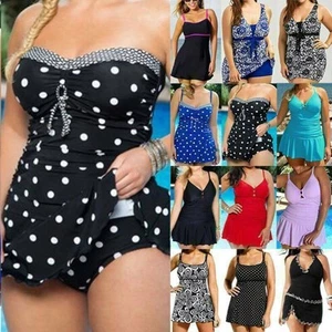Woman Swimwear Swimsuit Swimdress Tankini Set Beachwear Bikini Bathing Suit - Picture 1 of 18