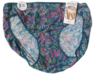 JOCKEY SZ 6 MEDIUM BIKINI 1370 TACTEL NO PANTY LINE PROMISE TEAL BIRDS PANTIES - Picture 1 of 4