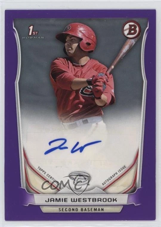 2014 Bowman Retail Prospect Auto Purple /10 Jamie Westbrook #PA-JW Auto - Image 1 of 2