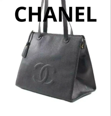 Bolso de Mano CHANEL Coco Mark Piel de Caviar Negro Bolso de Hombro Regalo Regalo 1109b Foto 1 de 4