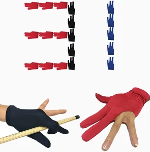 31 Piezas Guante de Billar de Piscina 3 Dedos Abiertos Guante de Billar Taco de Piscina Guantes Spande - Imagen 1 de 5