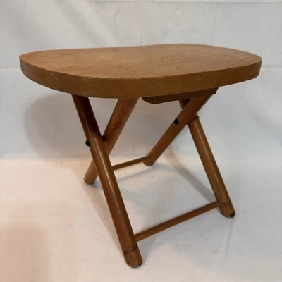 Taburete de madera plegable vintage NEVCO plegable Yugoslavia granja 10 X 12 Foto 1 de 4