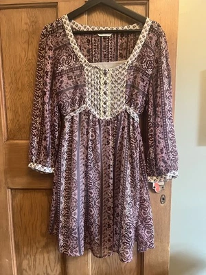 M&S Women's Indigo Tunic Dress Size UK 16  Boho Vintage Print Slip Dress new - Image 1 of 4