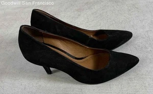 Chelsea Crew Black Label Black Suede Slip-On Stiletto Pump Womens Heels Size 36 - Picture 1 of 8