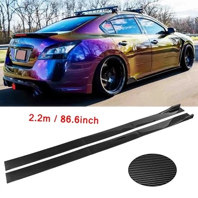 Carbon Fiber 86.6inch Side Skirt Extensions Rocker Panel For Nissan Sentra XE - Imagem 1 de 4