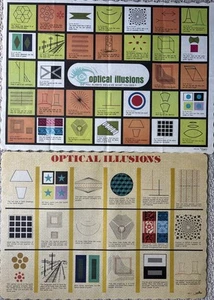 2 vintage Unused Placemat from Dollar-wise & Springprint: OPTICAL ILLUSIONS - Picture 1 of 4