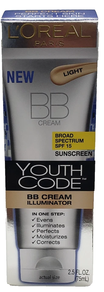 NEW L'Oréal Paris Youth Code BB Cream Illuminator SPF15 in LIGHT 2.5 fl Oz - Image 1 of 1