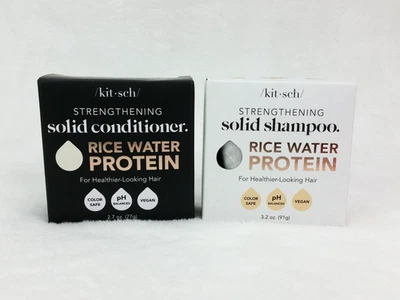 Juego de barra de champú y acondicionador sólido fortalecedor Kitsch proteína de agua de arroz Foto 1 de 4