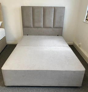Hypnos sprung *no storage*Base& Francesca head 135x190 4ft6 double GREY RRP£1935 - Picture 1 of 10