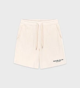 Sporty and Rich Hotel Eden Roc Script Frottee Shorts Creme Navy Gr. XS Baumwolle - Bild 1 von 6