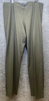 Брюки женские Eileen Fisher большие зеленые креп узкие без застежек эластичные комфортные - Изображение 1 из 4