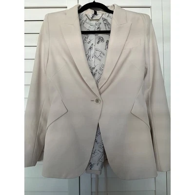 White House Black Market Editor Blazer Beige Corset Back Women's Sexy - Image 1 of 4
