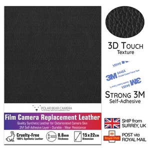 Kameragehäuse Ersatzleder Kunst 0,8 mm dünn 3M selbstklebend MADE IN UK - Bild 1 von 5