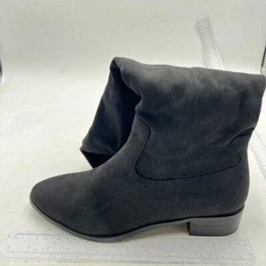 Women's Knee High Pull On Fall Weather Winter Boots Low Heel Boots Black - Picture 1 of 6