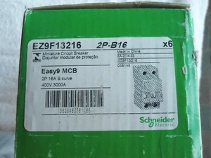 NUEVO EN CAJA Interruptor Circuito Eléctrico Schneider 16A 2P 400V (CAJA DE 6) EZ9F13216 - Imagen 1 de 1