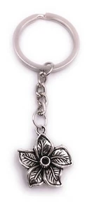 Flower Sumpfblume Key Ring Pendant Silver Metal - Picture 1 of 1