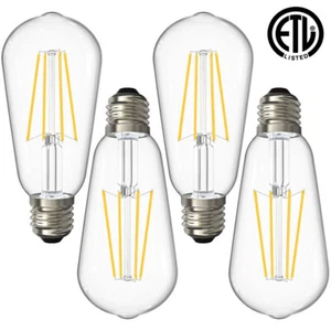 E26 Vintage Edison LED Light Bulbs 60W Equivalent Warm White Pendant Wall Lamps - Picture 1 of 11