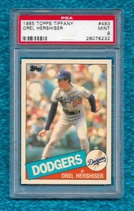 1985 TOPPS TIFFANY #493 OREL HERSHISER PSA 9 MINT ROOKIE RC DODGERS 59 SCORELESS - Picture 1 of 1
