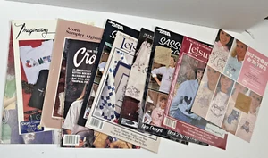 Cross Stitch Patterns Lot of 10 for Sweatshirts and Afgans, Leisure Arts, Imagin - Picture 1 of 5