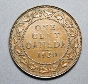 MONEDAS CANADIENSES 1920 CENTAVO GRANDE REY JORGE V - Imagen 1 de 2
