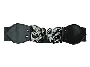 GREY STRETCHY ELASTIC BUTTERFLY WAIST BELT - Picture 1 of 4