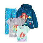 Disney Store Princess Mermaid Ariel 4 PC Hoodie Shirt Legging Set Girl Size 5