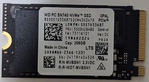 WD PC SN740 256GB NVMe SSD M.2 2242 PCIe Gen 4 x 4 OPAL with M.2 2280 Adaptor - Bild 1 von 2