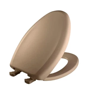 Elongated Closed Front Toilet Seat in Mexican Sand Slow Close Durable Bathroom - Picture 1 of 12