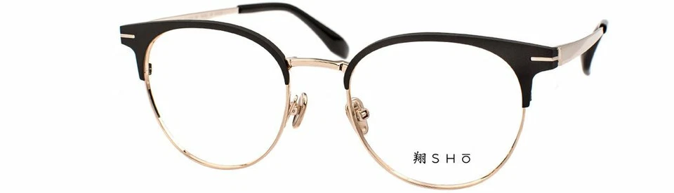 Eyeglasses Frames SHO ALIGN SA-032 Col.03 Full Rim Gold / Black Frame 52-19-143 - Image 1 of 1
