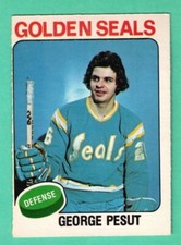 (1) GEORGE PESUT 1975-76 O-PEE-CHEE # 360 SEALS ROOKIE EX/EX+  CARD (H0595)
