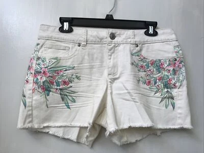 Pantalones Cortos Lauren Conrad Mujer Blanco Crema Floral Get In Line Corte Talla 8 Foto 1 de 3