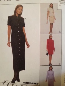 UC Vintage Kleid mit Knopfleiste Schnittmuster Kragen Stehrock Anzug 89181 - Bild 1 von 2