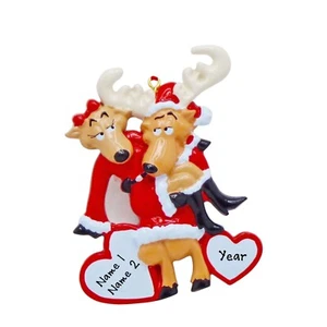 PERSONALIZED Reindeer Couple - Family Christmas Ornament Keepsake Gift   - Picture 1 of 4