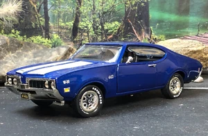 Imperfect 1:24 Diecast Car Unbranded BLUE 1969 OLDSMOBILE 442 W30 No Box AS-IS - Picture 1 of 21