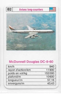 Carte N°B2 - Avions Long-courriers - McDonnell DC8-60 - Bleu - Bild 1 von 2