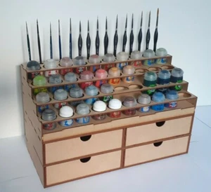 Rangement Peinture Citadel Support 40 Pots + 4 Tiroirs Organiseur Warhammer 40k - Photo 1/12