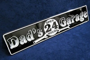 DAD'S 24 HOUR GARAGE -*US MADE*- 24" Embossed Metal Sign - Man Cave Garage Décor - Picture 1 of 10