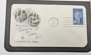 Vintage 1956 Labor Day First Day Cover FDC Camden NJ Patriotic Cachet - Picture 1 of 2