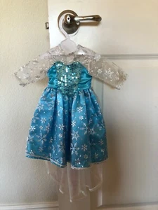 Elsa Eiskönigin Kleid mit schimmerndem Umhang für 18" Puppe ~ passt American Girl Puppen - Bild 1 von 4