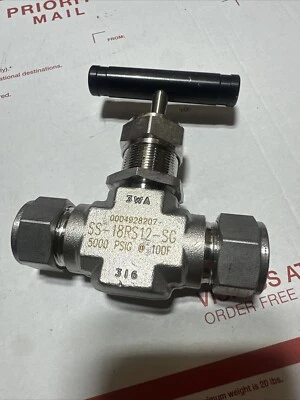 New Swagelok SS 3/4" Integral Bonnet Needle Valve, SS-18RS12-SG - Image 1 of 2